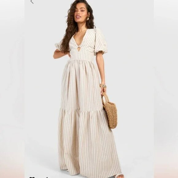 Boohoo Dresses & Skirts - Boohoo Stripe Tiered Maxi Dress